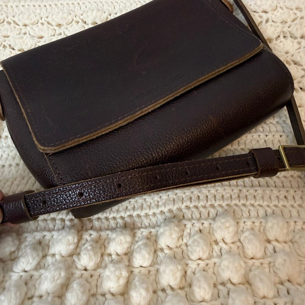 PORTLAND LEATHER GOODS Metro Crossbody Leather Shoulder Bag Medium Coldbrew Brn - Picture 15 of 16